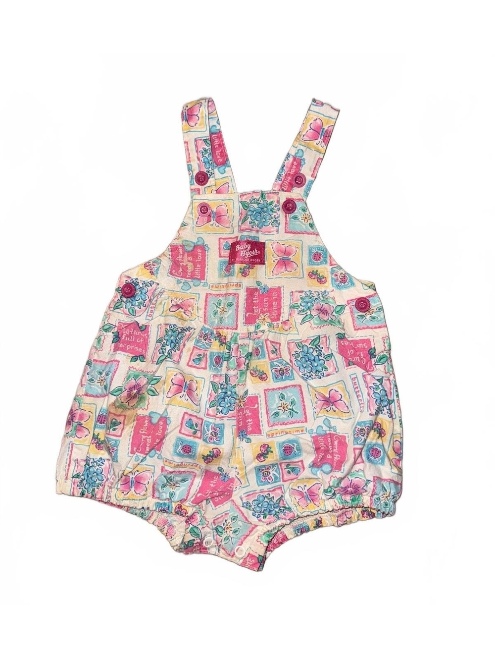 Vintage Baby B’gosh Floral Butterfly Bubble Romper 18M